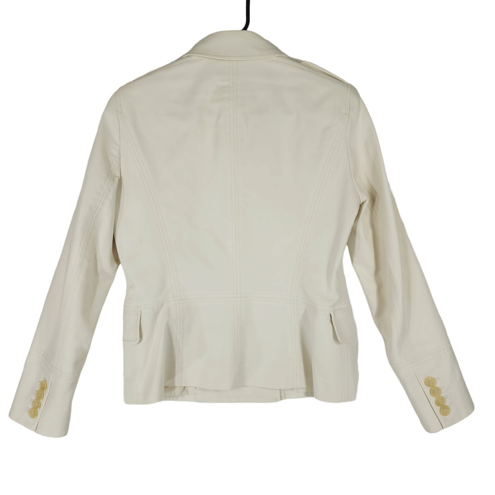 Calvin Klein Double Breasted Pea Coat sz 6 Women Ivory Cream Cotton Lined Jacket - Picture 3 of 12